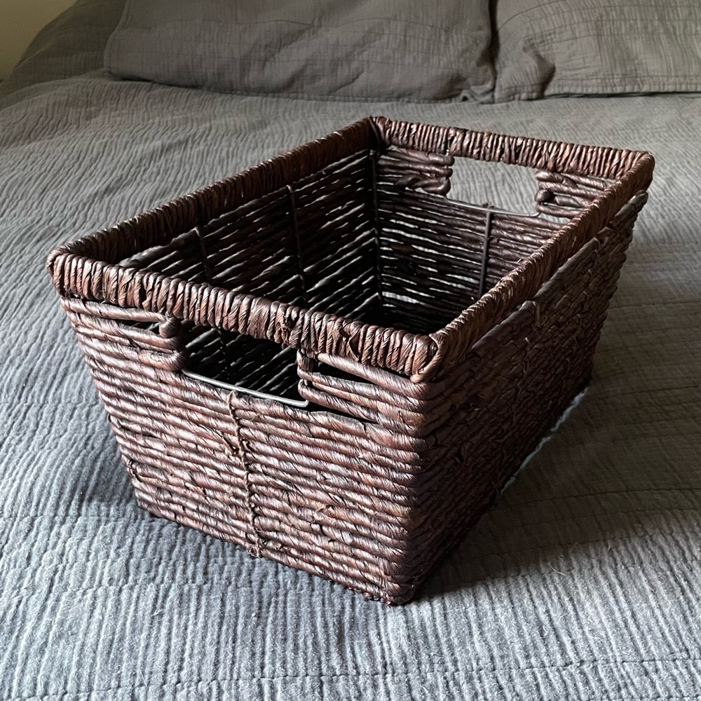 Large Dark Brown Woven Basket